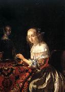 MIERIS, Frans van, the Elder The Lacemaker oil